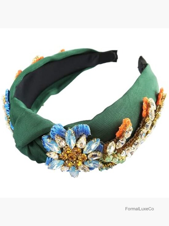 Baroque Rhinestone Crystal Satin Headband Embroidered Hair Accessory main image 5